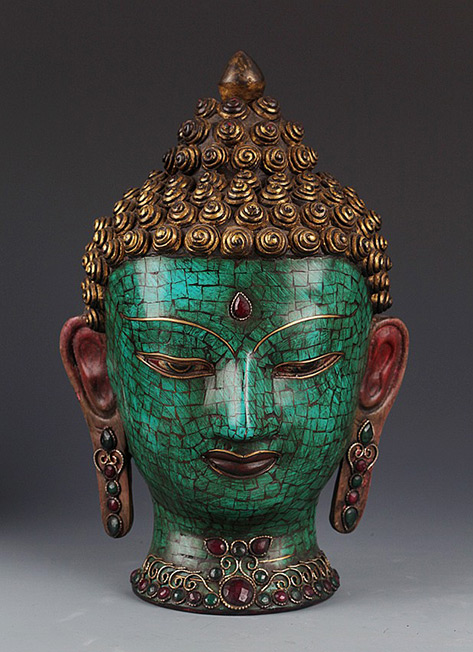 Painted Wooden Buddah