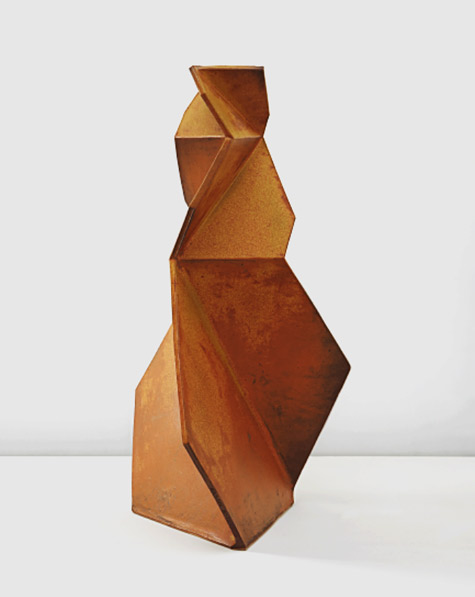 Ember Figure’-from-the-‘Figure’-series,-1998-John Mason amber coloured abstract sculpture