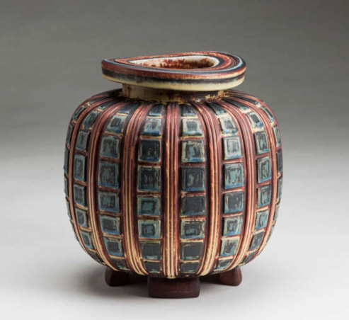 Farsta stoneware vase by Wilhelm Kåge, 1956