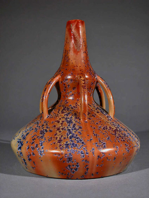 French-Art-Nouveau-Period-Stoneware-Vase-by-Pierrefonds,-early-1900s