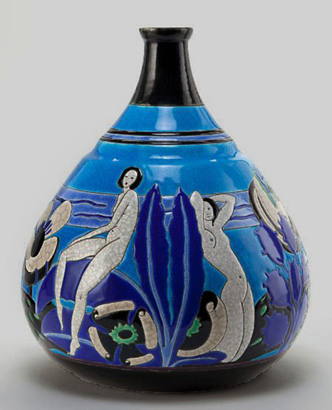 LONGWY Figural Vase - 466x575