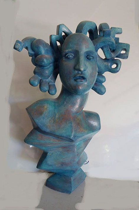 Marco-Vargas-turquoise ceramic bust