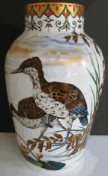 Taxile Doat vase vase with bird motif