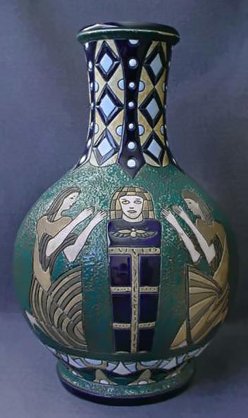 CZECH Amphora Egyptian Revival vase