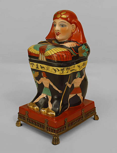 French Porcelain Egyptian Revival box