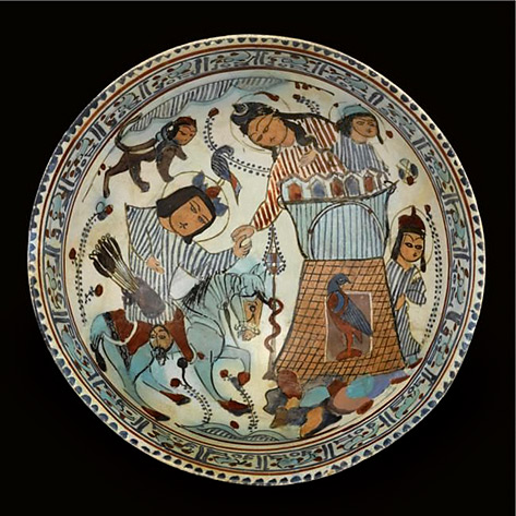 Kashan Minai pottery plate from Persia