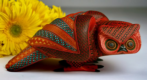 Jacobo-AngelesTimid-Owl ceramic red owl