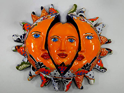 Talavera-Sun and Moon wall plaque---Dolores-Hidalgo-Gto