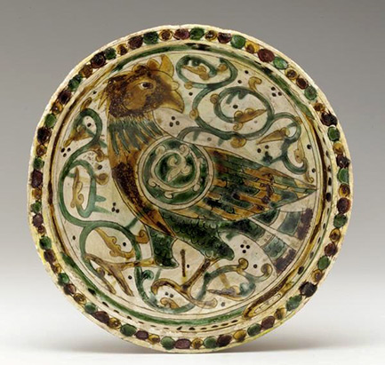 Afghanistan plate with bird motif