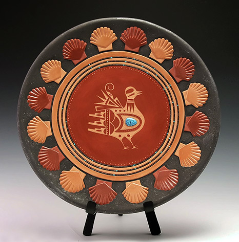 Mexican Folk Art plate with bird motif