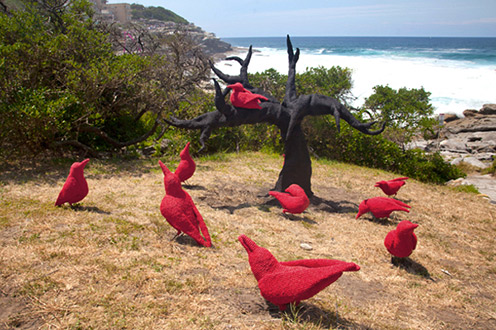 Mikaela_Castledine red birds sculpture