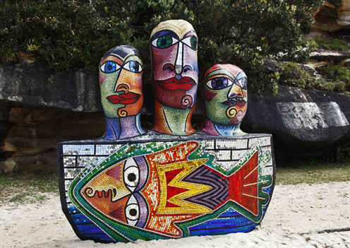 Ship-of-Fools-by-Deborah-Halpern abstract sculpture mosaic