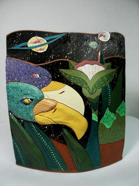 Deb Stabley earthenware hand painted ceramic art