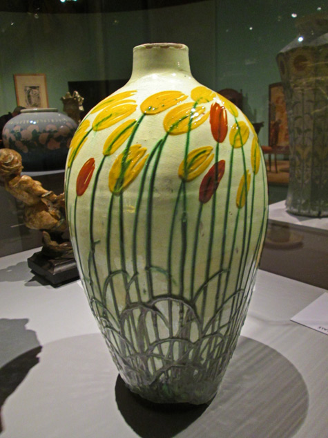 Sevres floral decorated ceramic vase