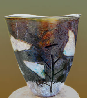 Tim Bassett’s hand blown glass vase