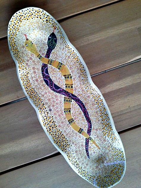 Built-from-a-slap-of-clay,-dotpainting-snakes-JoyceVogels