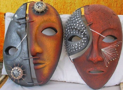 Mexican-Clay-Pottery-Masks