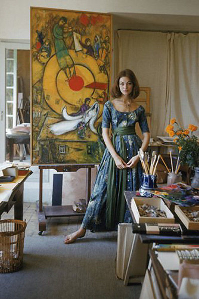 Model in studio of Marc Chagall