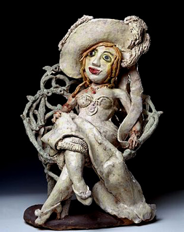 Perpetual Motion by Beatrice Wood - clay figurine