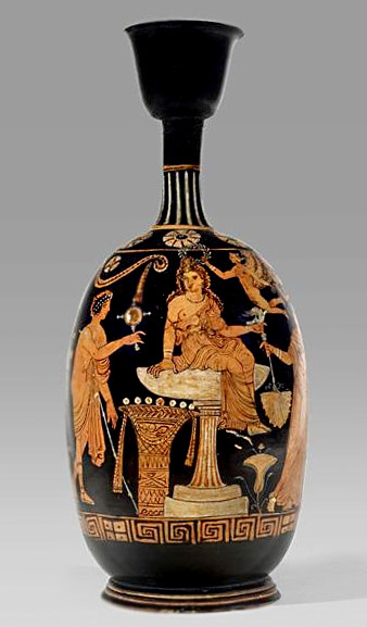 Apulian-Red-Figure-Squat-Lekythos-with-Aphrodite-and-Eros-400-BC