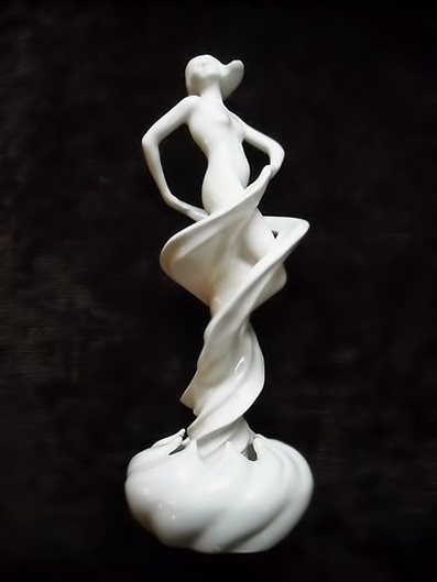 Cowan Art Deco White Swirl Dancer figurine