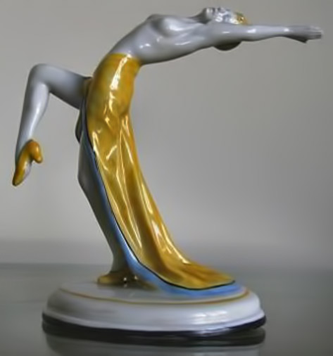 German-art-deco dancing -figurine - Hertwig