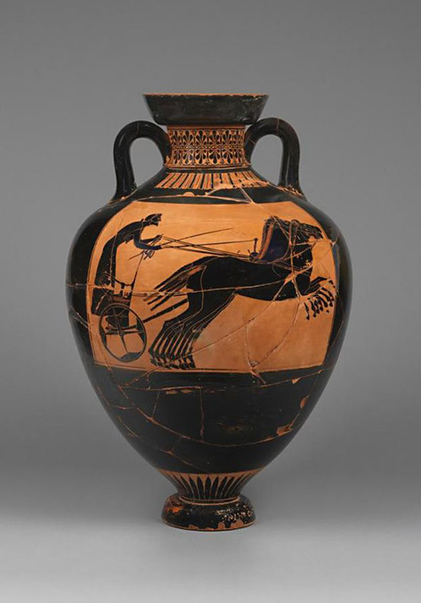 Greek, Attic in the style of Berlin Painter Panathenaic amphora, ca.500–490 B.C