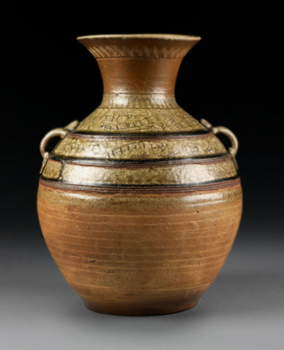 Han dynasty-(206-BC-AD-8) Green glazed storage jar