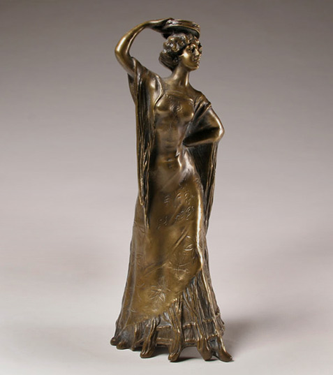 Maurice Bouval Nouveau Gilt Bronze Flamenco Dancer