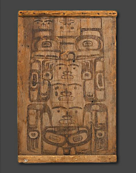 Indian Art -- Pattern Board for a Chilkat Tunic, paint wood, c. 1840