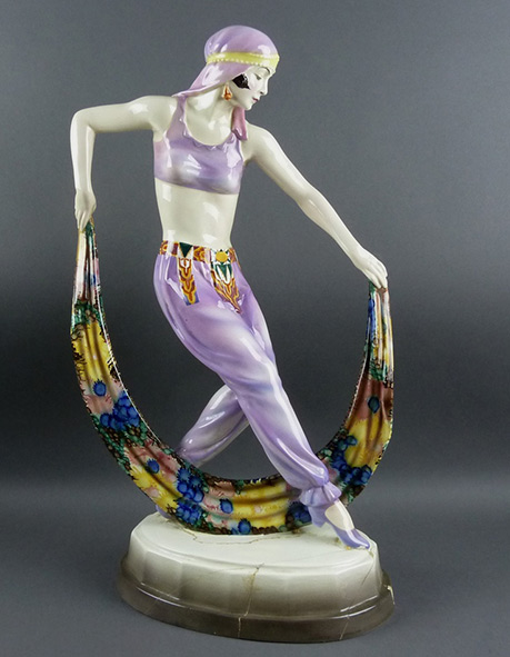 Goldscheider Wein Art Deco Dancer Laurenzl 1930s Figurine