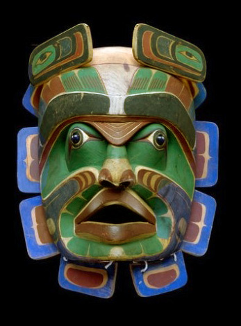 Vancouver-Island-Tribe,-circa-1900,-potlatch-dance-mask,-at-the-National-Museum-of-the-American-Indian-exhibition-An-Infiinity-of-Nations