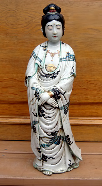 antique asian chinese qing dynasty large porcelain statue kwan yin buddha