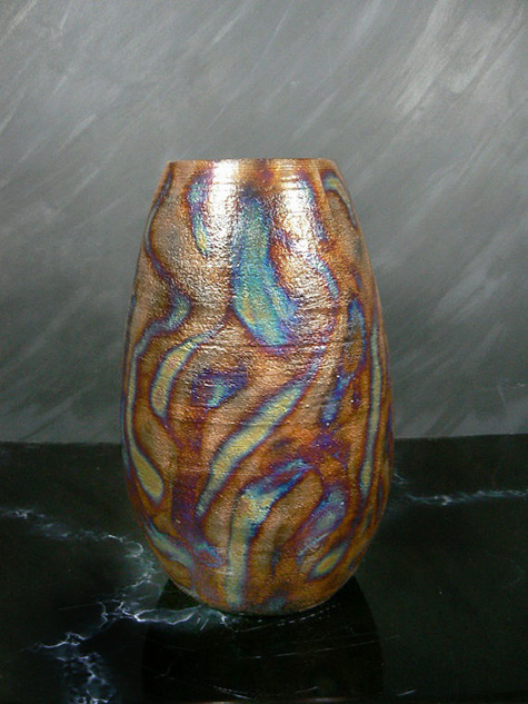 Ceramic Copper Raku Vase by morphingmolecules etsy