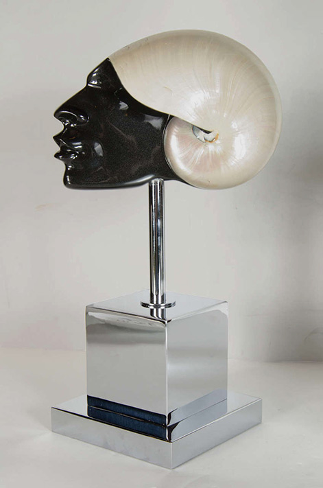 Ultra-Chic-Modernist-Black--a--Moor-Sculpture-Mounted-On-A-Nickeled-Base