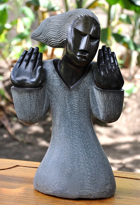 Zimbabwe Shona Stone Sculpture - Lady Hands