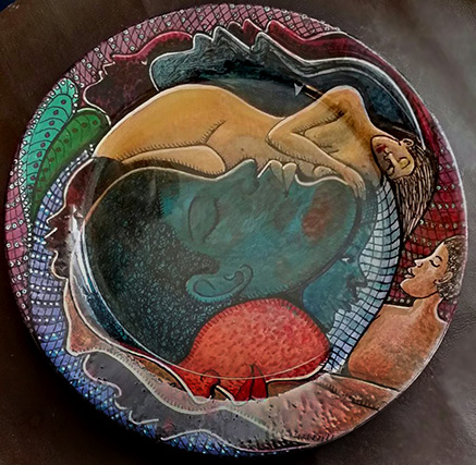 Handpainted plate Dudley Vaccianna