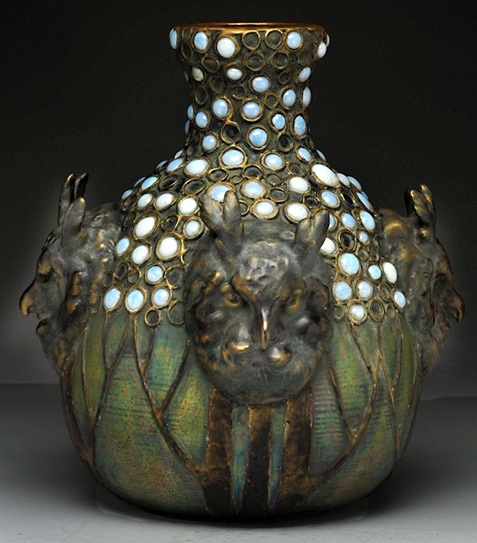Royal Dux Amphora vase with owl motifs