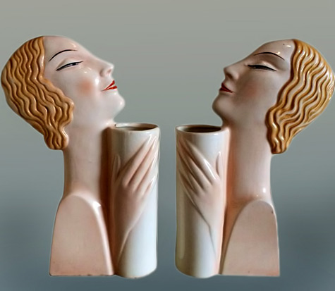 Pair-of-Czech-Art-Deco-Figural-Vases