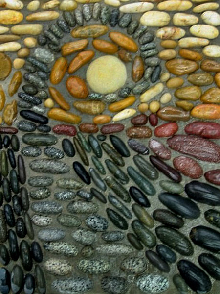 Pathway To The Moon Wasentha Young - river stone wall mosaic