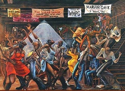 African American art The Sugar Shack by Ernie_Barnes African American art