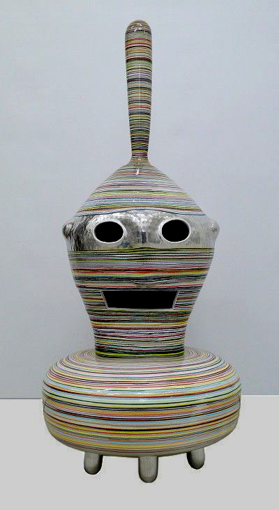 Fausto Salvi aluminium foli on ceramic sculpture 'A Big Surprise' -