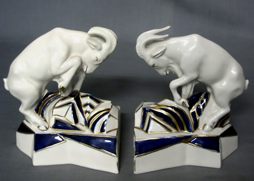 Art-Deco-style-Royal-Dux-bookends-in-the-form-of-rams