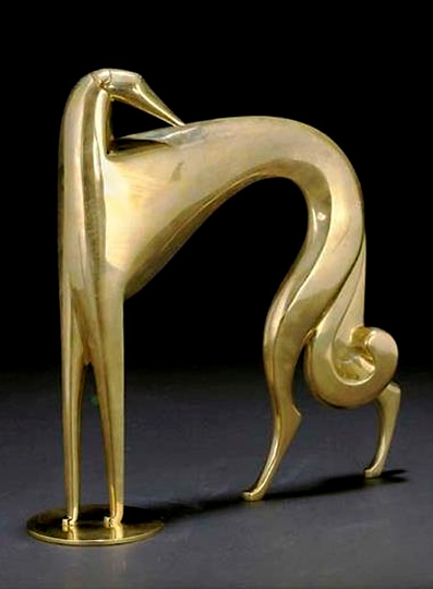 Hagenauer-Bronze-Greyhound sculpture