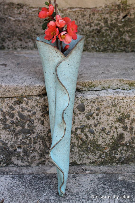 Rustic Funky Ceramic Cone Wall Pocket-8-by DirtWares-on-Etsy,