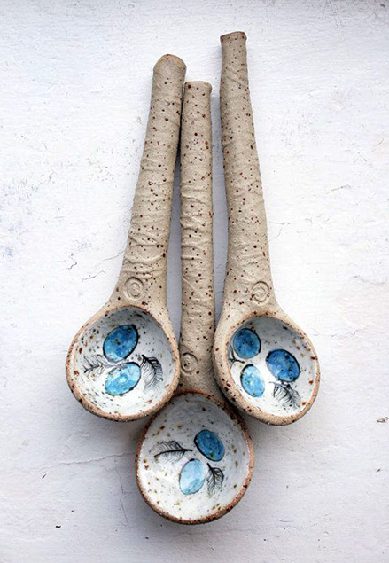 Rustic woodland ceramic spoon-sculpture bird-nest-by-jo-lucisted