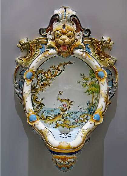 Urinoir- Urinal (Vineta model) in neo-baroque style mixed with neo-renaissance
