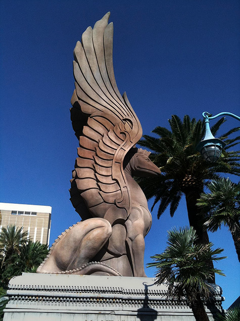 Las-Vegas winged sandstone dragon