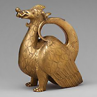 Aquamanile (water-vessel-used-for-washing-hands)-in-the-form-of-a-dragon.-North German,-ca.-1200