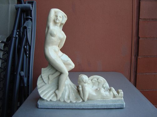 Marcel Guillard Art Deco Nude & Satyr Ceramic Sculpture